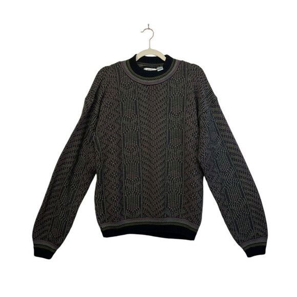 1980's Pacific Crest Vintage Knitted Cosby Crew Neck purple Sweater Large - Picture 14 of 14